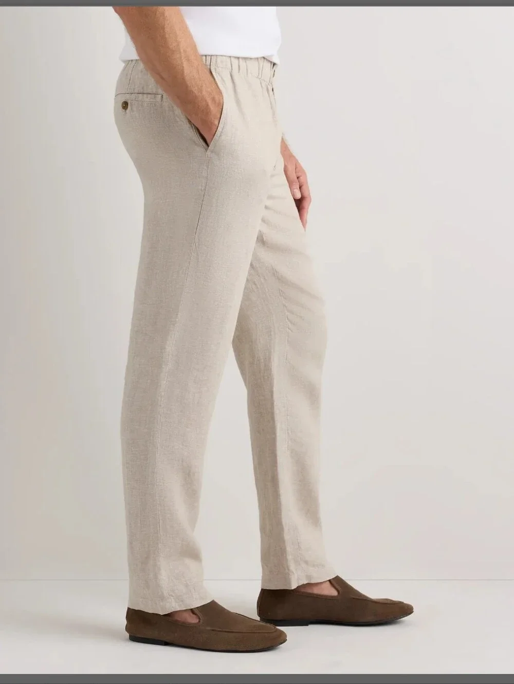 Quince Men's 100% European Linen Pants Driftwood Large L 32
